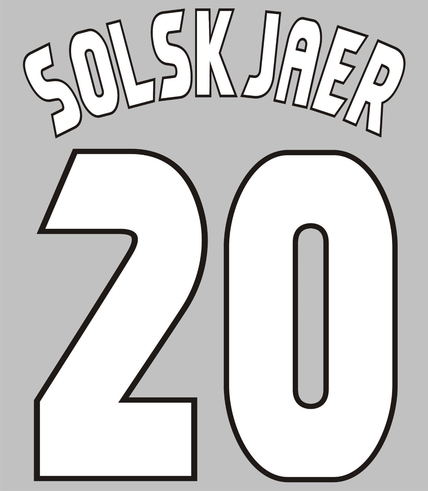 Solskjaer #20 1998-2000 Manchester United Felt Player Champions League Nameset