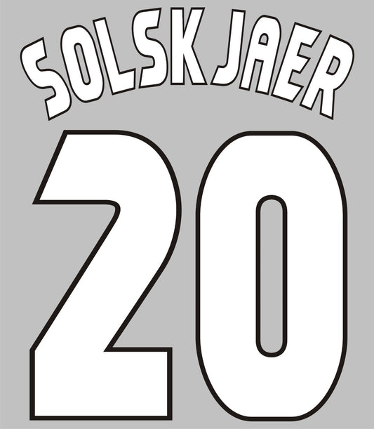Solskjaer #20 1998-2000 Manchester United Felt Player Champions League Nameset