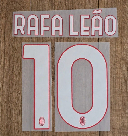 Rafa Leao #10 2025-2026 Home Ac Milan Player Size Plastic Serie A League Nameset