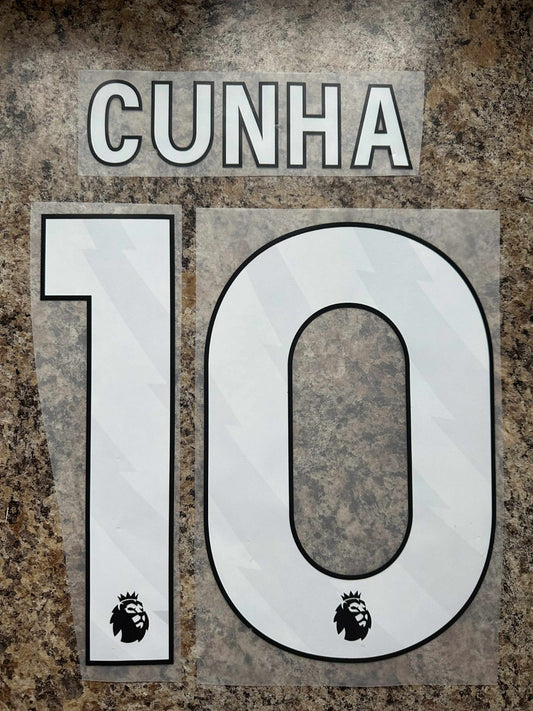 Manchester Unired  2026  Cunha 10  WHITE PLAYER SIZE nameset