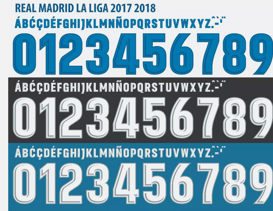 Any Choose Name Number Set Real Madrid nameset 2017-2018  Home Away Football