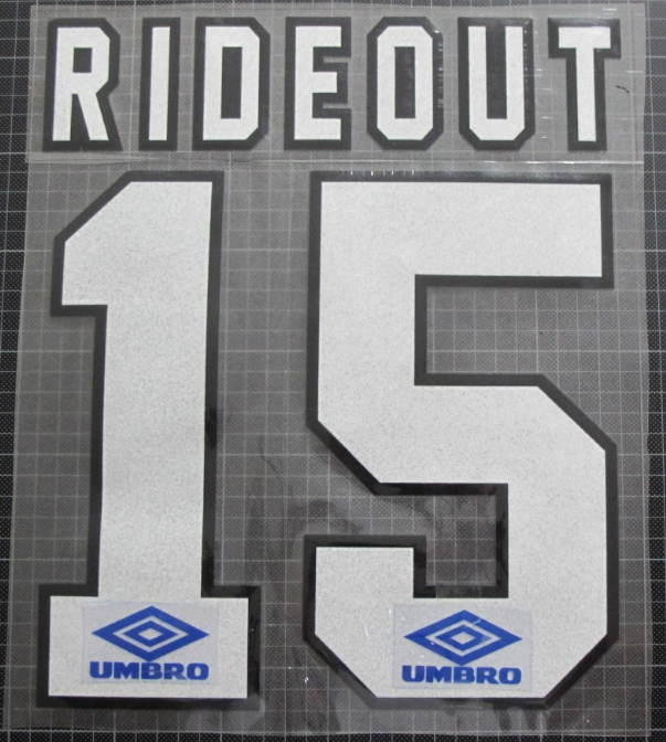 Rideout #15 1994-1995 Everton Home Felt Player Size Premier League Nameset