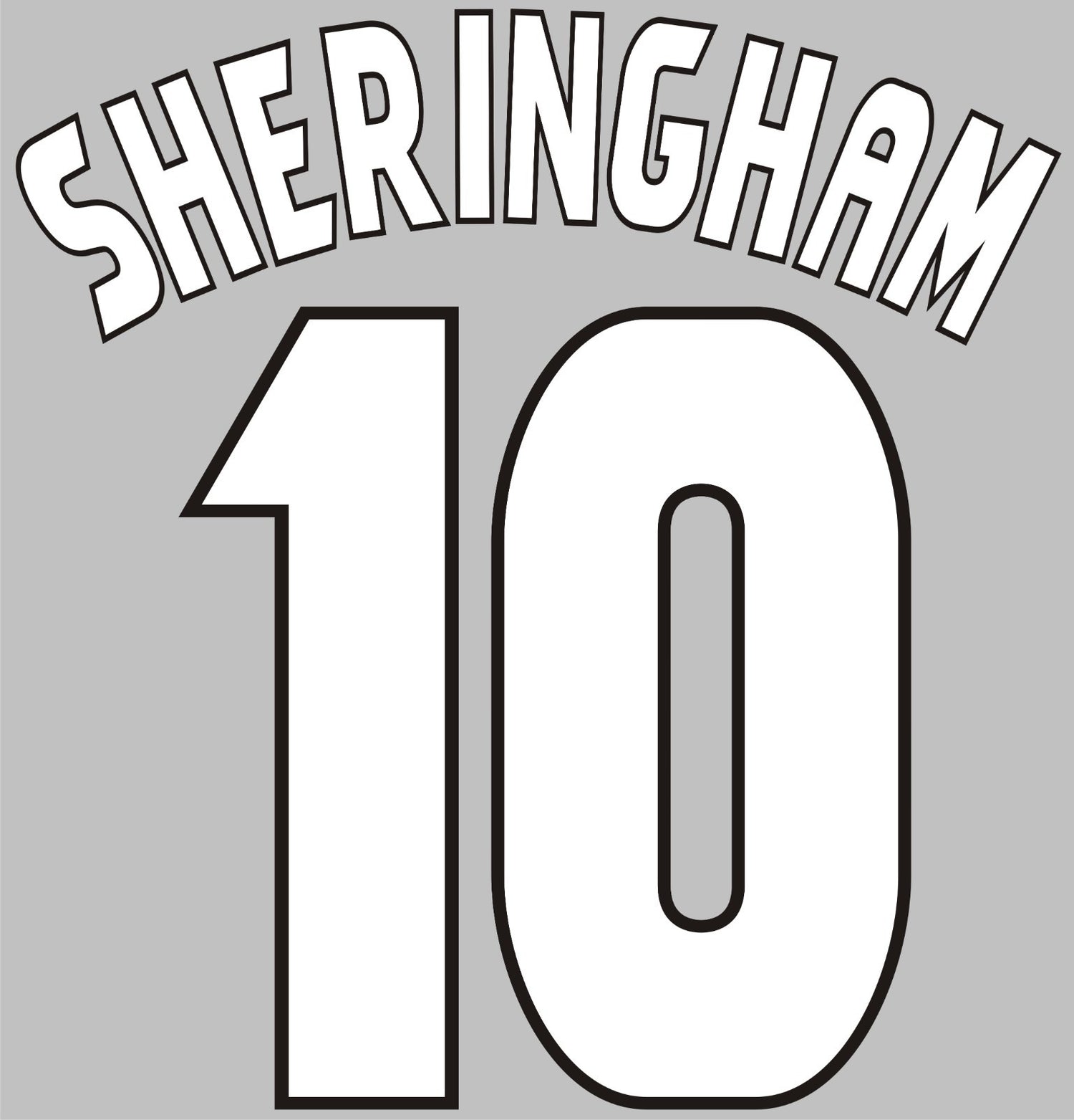 Sheringham #10  1998-2000 Manchester United Felt Player Champions League Nameset