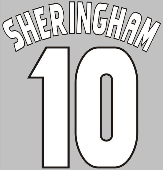 Sheringham #10  1998-2000 Manchester United Felt Player Champions League Nameset