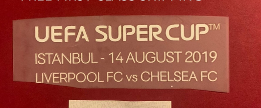 Super Cup Detail Transfer 2019  player size  Iron On Heat Press badge Liverpool