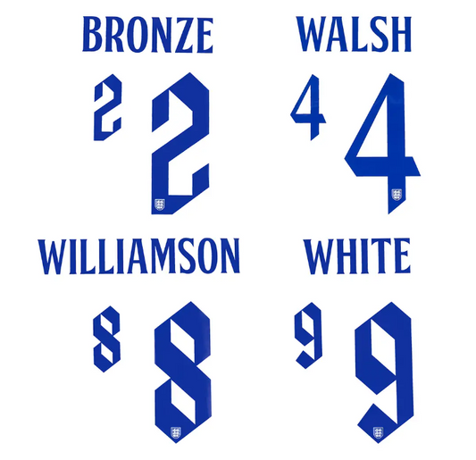 Any Lioness England 2022-2023 Player Size Bronze White Kelly Choose one Nameset