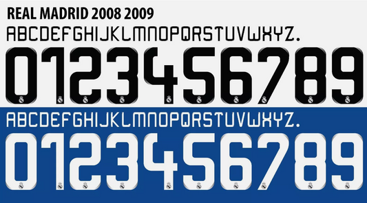 Any Choose Name Number Set For Real Madrid La Liga 2008-2009 Home Away Football