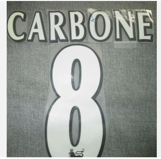 CARBONE #8 Sheffield Wednesday 1997-00 Player Size Premier League White Nameset