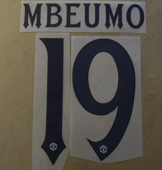 Mbeumo #19 2025-26 Player Size  Cup Third Nameset Manchester United