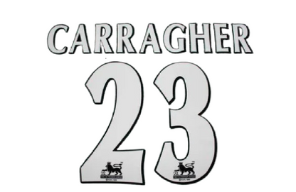 Carragher #23 1997-2006 EPL Player Size Premier League White Nameset Liverpool