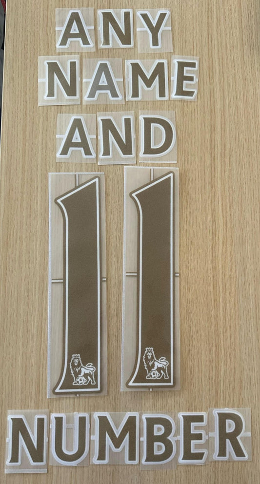 Any Name and Number Premier league nameset felt for printing L Extra 2007-2013