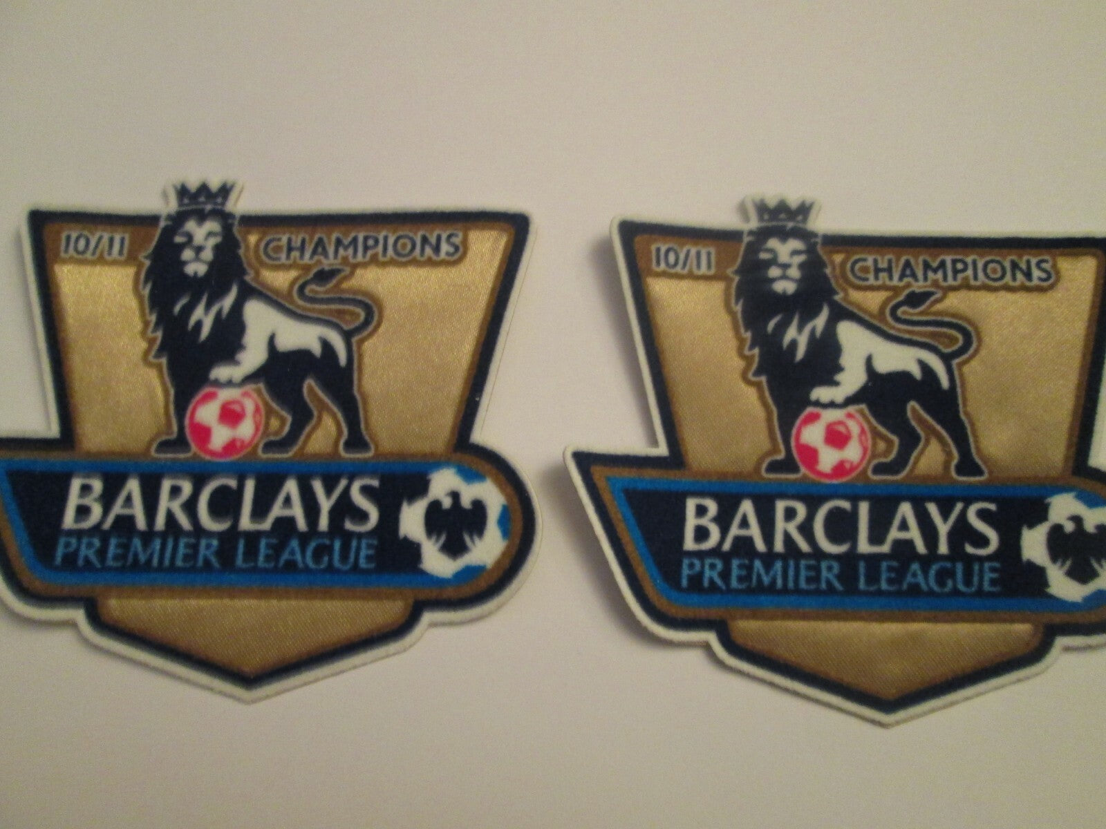 Pair of 2010-2011 Champions Premier League patch player size Iron Manchester Utd