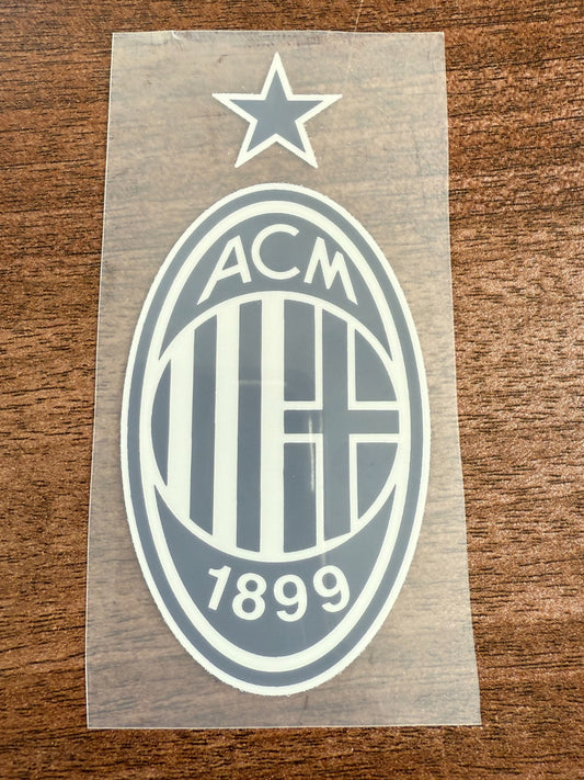 Serie A Ac Milan Black/White Iron On Player Size Patch Badge