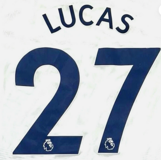 2017-2023 Lucas 27 Spurs Tottenham  EPL NAME AND NUMBER SET, Navy nameset