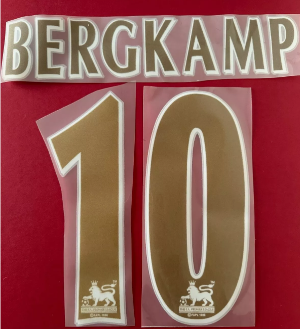 BERGKAMP #10 2005-2006 Player Size Premier League L extra FELT Nameset Arsenal