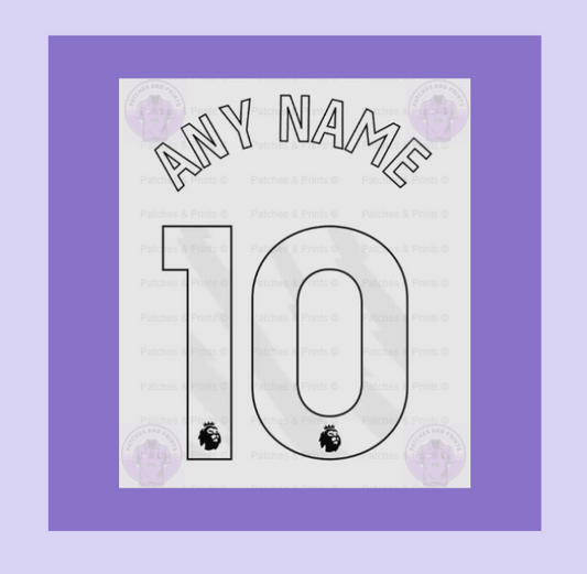 Any name Premier League Football Shirt 2024-2026 nameset KIDS size plastic WHITE