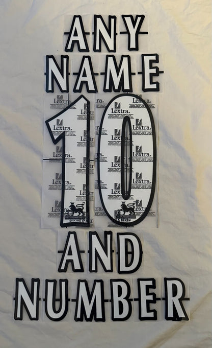 2003-2004  Any Name and Number Premier League Flock Felt nameset EPL printing wh