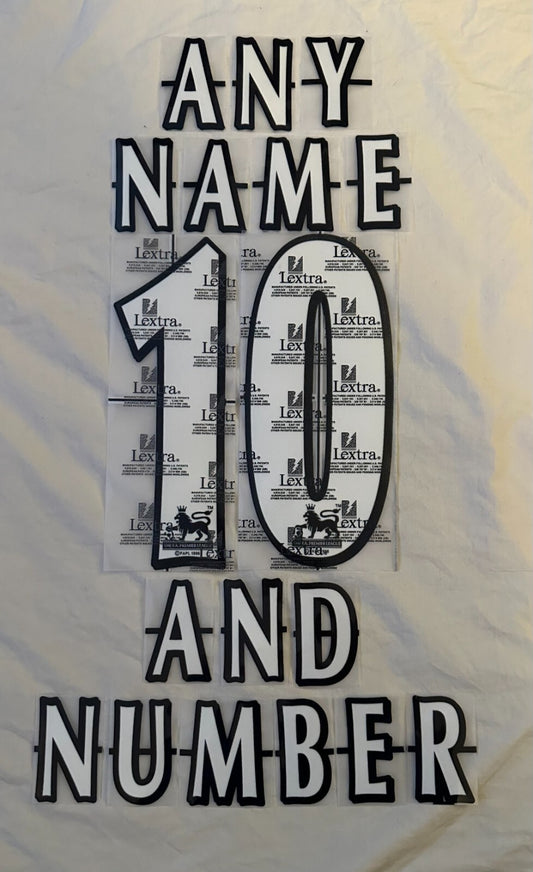 2003-2004  Any Name and Number Premier League Flock Felt nameset EPL printing wh