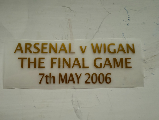 Arsenal Final Game At Highbury Gold May 2006  Iron On Heat Press badge UK STOCK