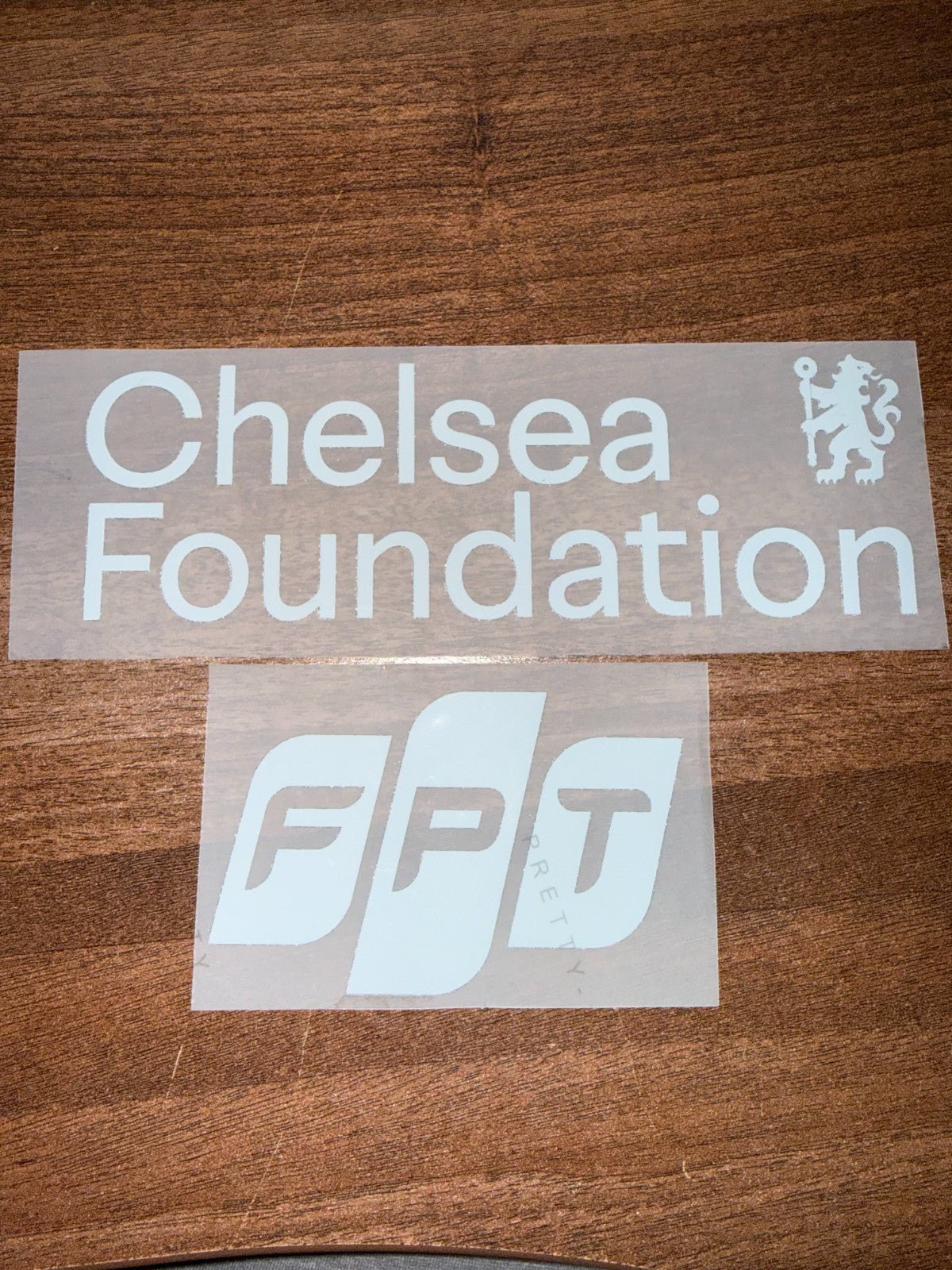 Chelsea Foundation rear Sleeve Sponsor Patch Badge patch player size CL fpt grey