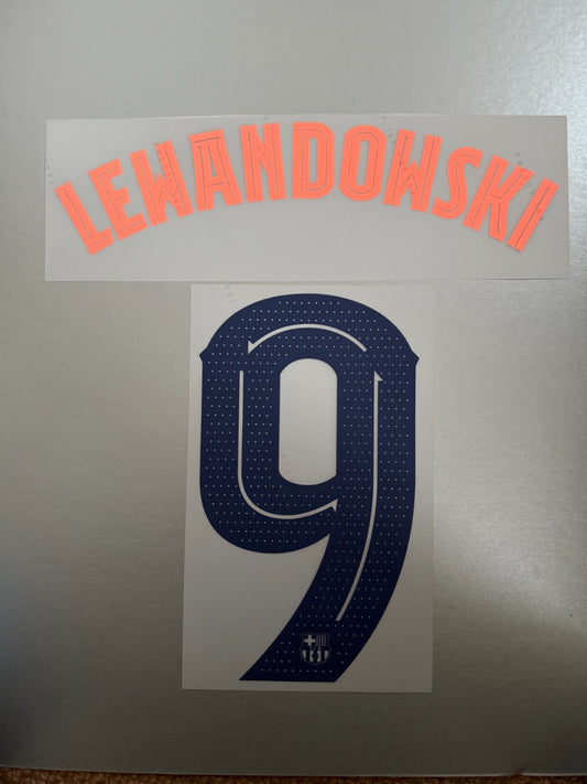 Lewandowski #9 2025-2026 CL Third Barcelona  Player Size Nameset UK stock