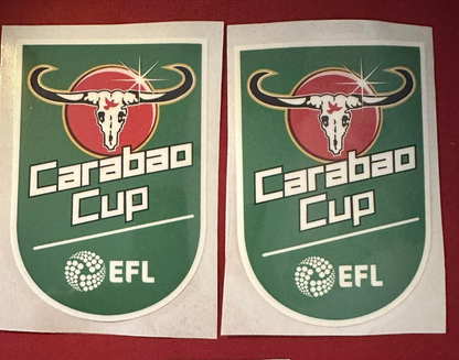 Carabao Plastic Cup patch player size  Iron On Heat Press PAIR UK STOCK badge