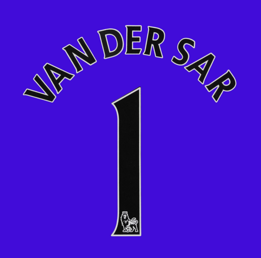 Van Der Sar 1 2007-2013 Player Size Premier League White Nameset  UK STOCK Man u
