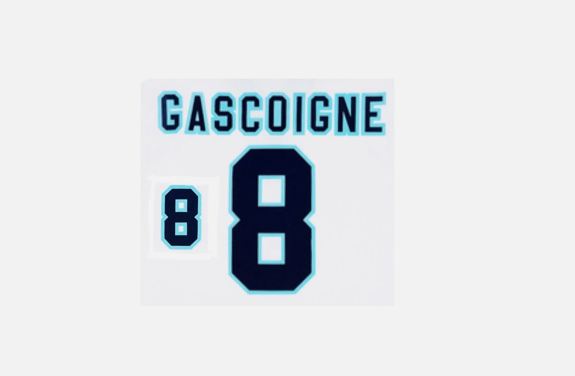 Euro 1996 Gascoigne 8 Gazza EPL nameset , Home  England