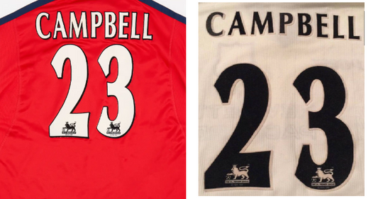 Campbell 23 1997-2007 Player Size Premier League choose Nameset Arsenal UK STOCK