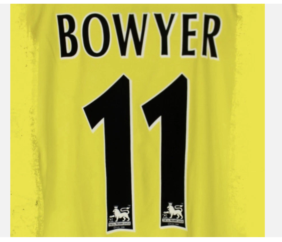 Lee Bowyer #11 Leeds 1998-2003 EPL Player Size Premier League felt Nameset UK