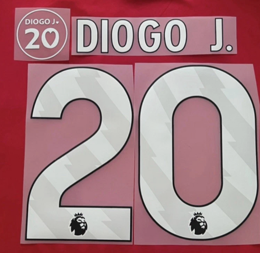 LIVERPOOL 2023-current DIOGO.J Jota 20 White PLAYER SIZE PATCH NAME