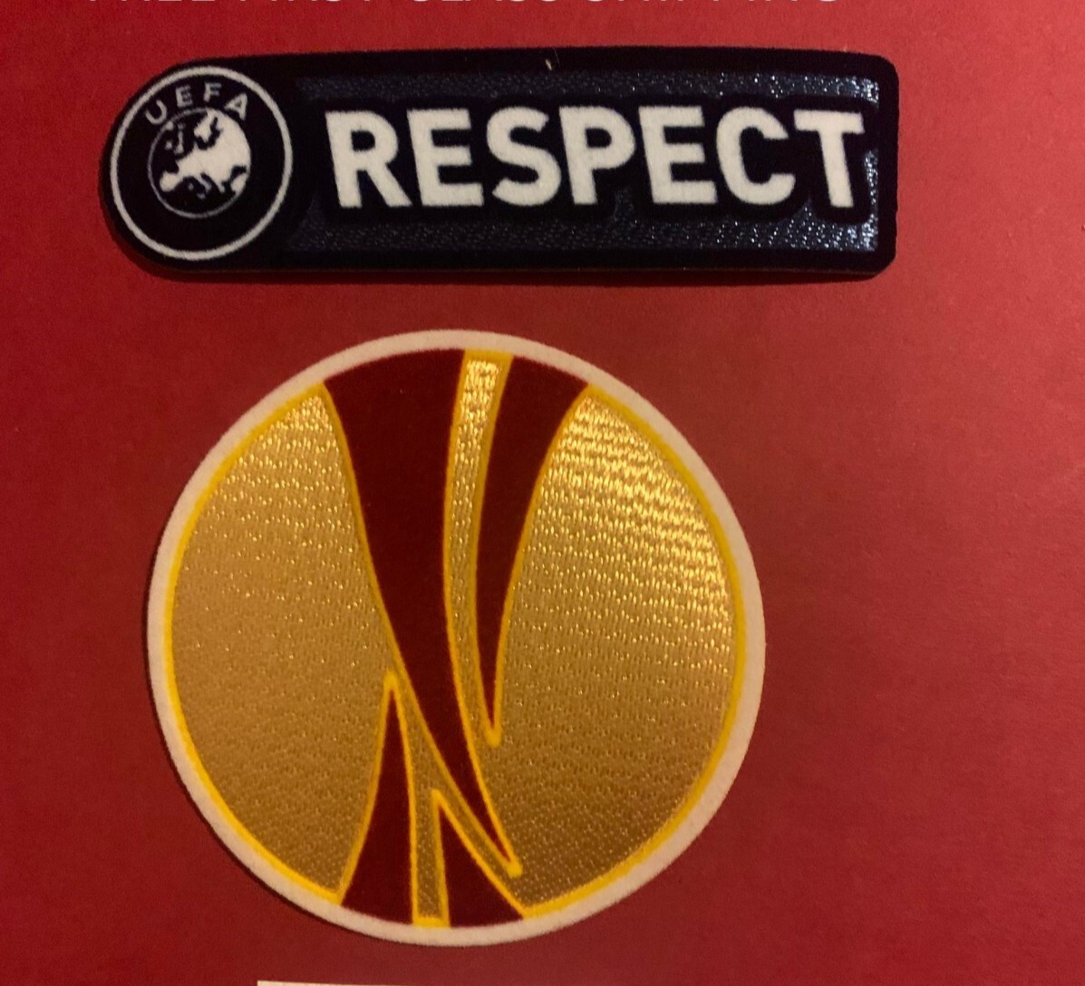 2009-2015 Uefa Cup Europa League and respect patch player size Iron UK STOCK