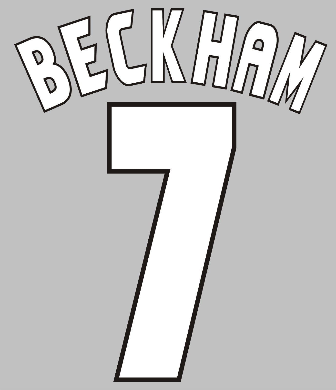 Beckham #7 1998-2000 Manchester United Felt Player Size Champions League Nameset
