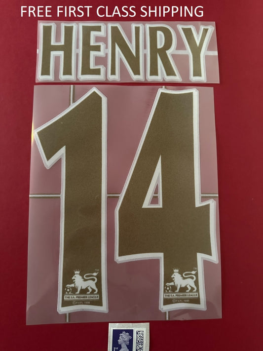 HENRY #14 2005-2006 Player Size Premier League GOLD FELT Nameset Arsenal