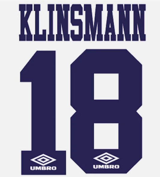Klinsmann #18 1994-1996 Spurs Home Felt Player Size Premier League Nameset