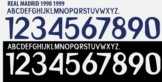 Any Choose Name Number Set For Real Madrid La Liga 1998-1999 Home Away Football