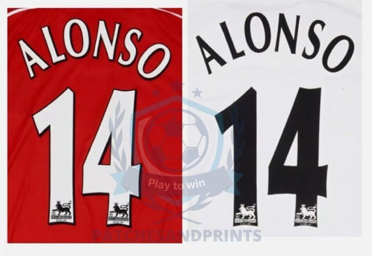 Alonso #14 Liverpool 03-07  EPL Player Size Premier League felt Nameset UK STOCK