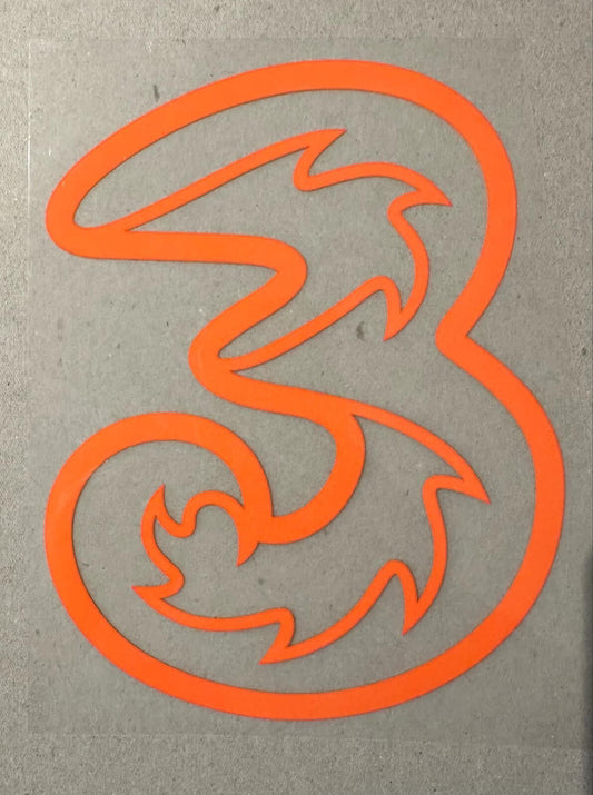 Chelsea 3 Three Replacement Sponsor Patch Orange Plastic Repro for Shirt