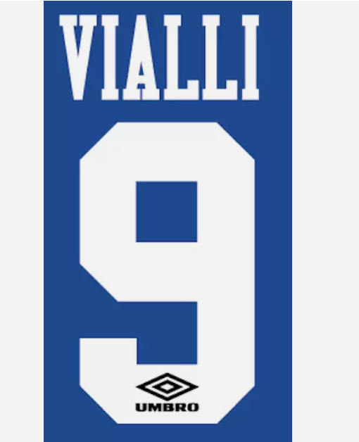 Vialli #9 1994-1996 Chelsea Home Felt Player Size Premier League Nameset