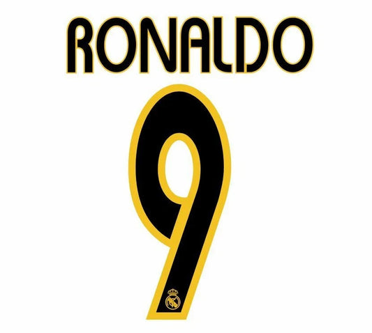 Ronaldo #9 Real Madrid 2003-2005 Away or Home Player Size  Nameset UK Football