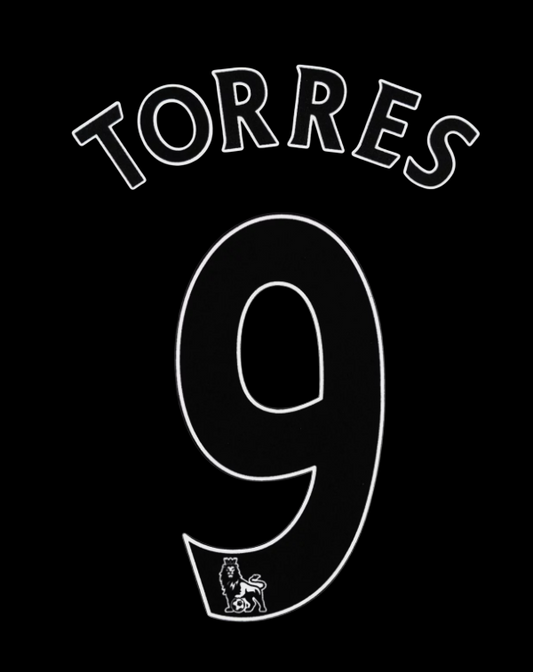 Torres 9 Liverpool  2007-2013  EPL NAME AND NUMBER SET, Home Away nameset