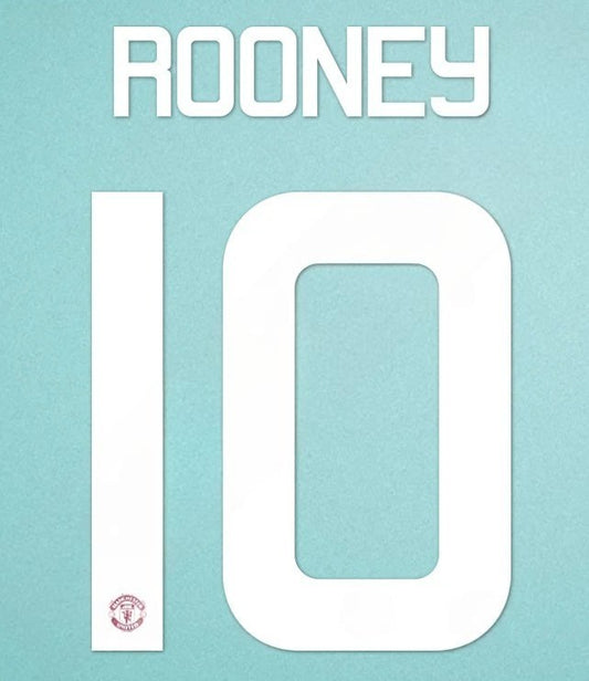 Rooney #10 Manchester United Player Size Champions 2015-16  League white Nameset