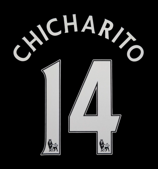 Chicharito 14 Manchester united 2007-2013  EPL NAME AND NUMBER SET, Home Away UK