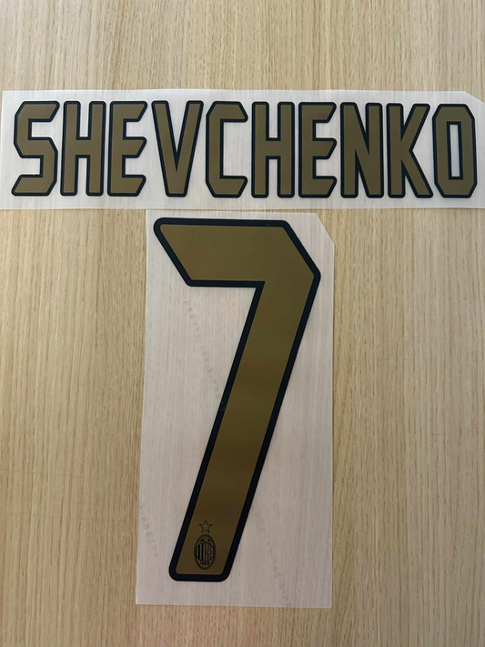 Shevchenko #7 2006-2007 Ac Milan  Player Size Gold Nameset UK stock