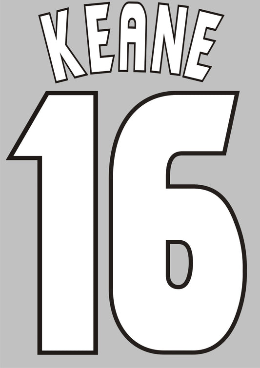 Keane #16 1998-2000 Manchester United Felt Player Champions League Nameset