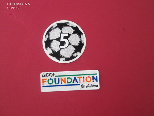 2021-2024 5 x Champions League patch player size  Iron Press Foundation UK STOCK