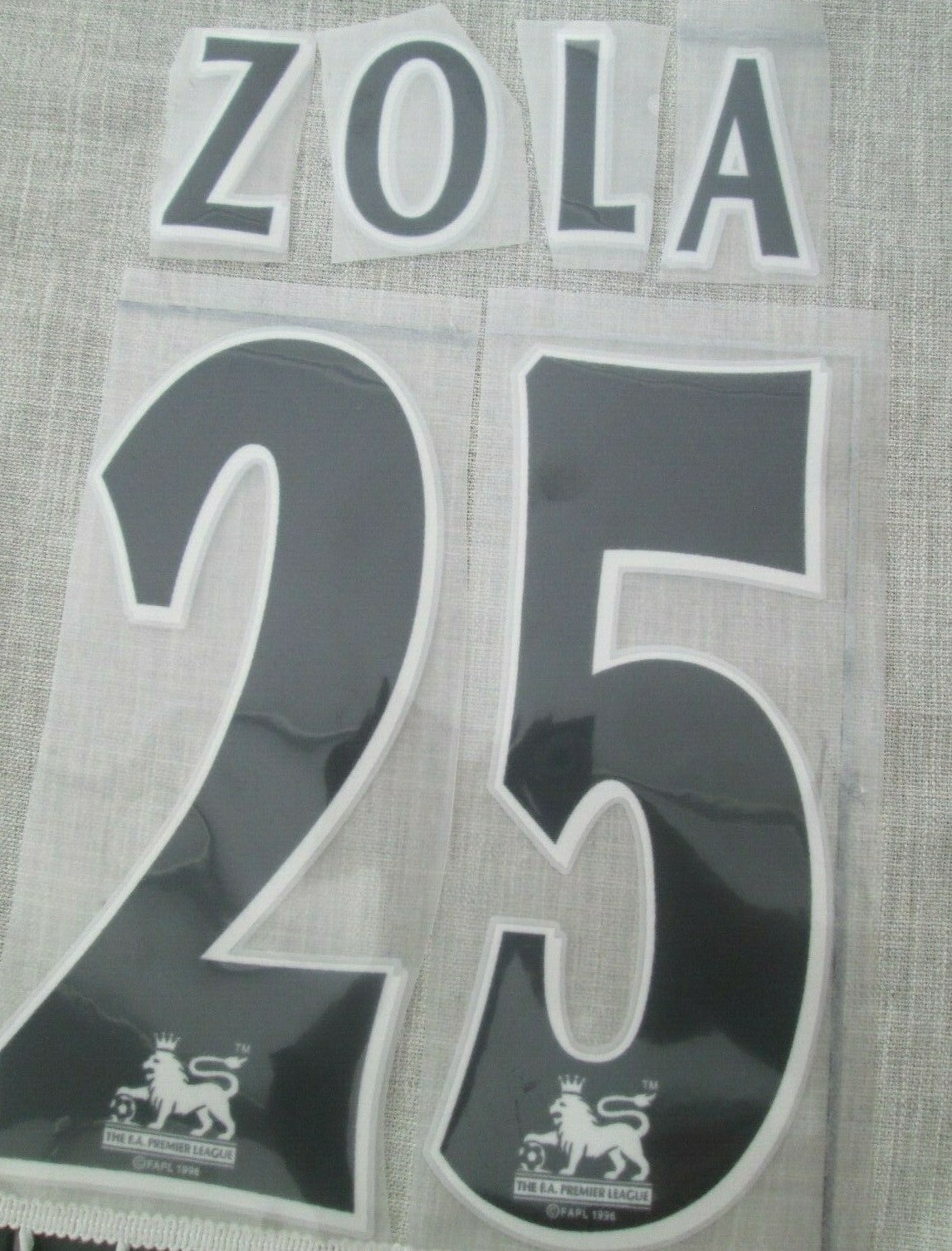ZOLA #25 1997-2004 Player Size Premier League White Nameset Chelsea UK STOCK