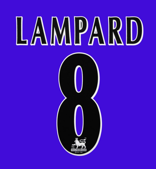 Lampard #8 1997-2006 EPL Player Size Premier League black Nameset Chelsea