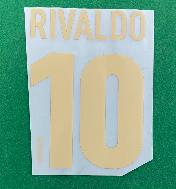Rivaldo #10 2000-2001 Home Barcelona  Player Size Gold Nameset UK stock