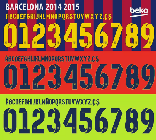 Choose Name Number Set For Barcelona La Liga 2014-2015 Home Away  Football